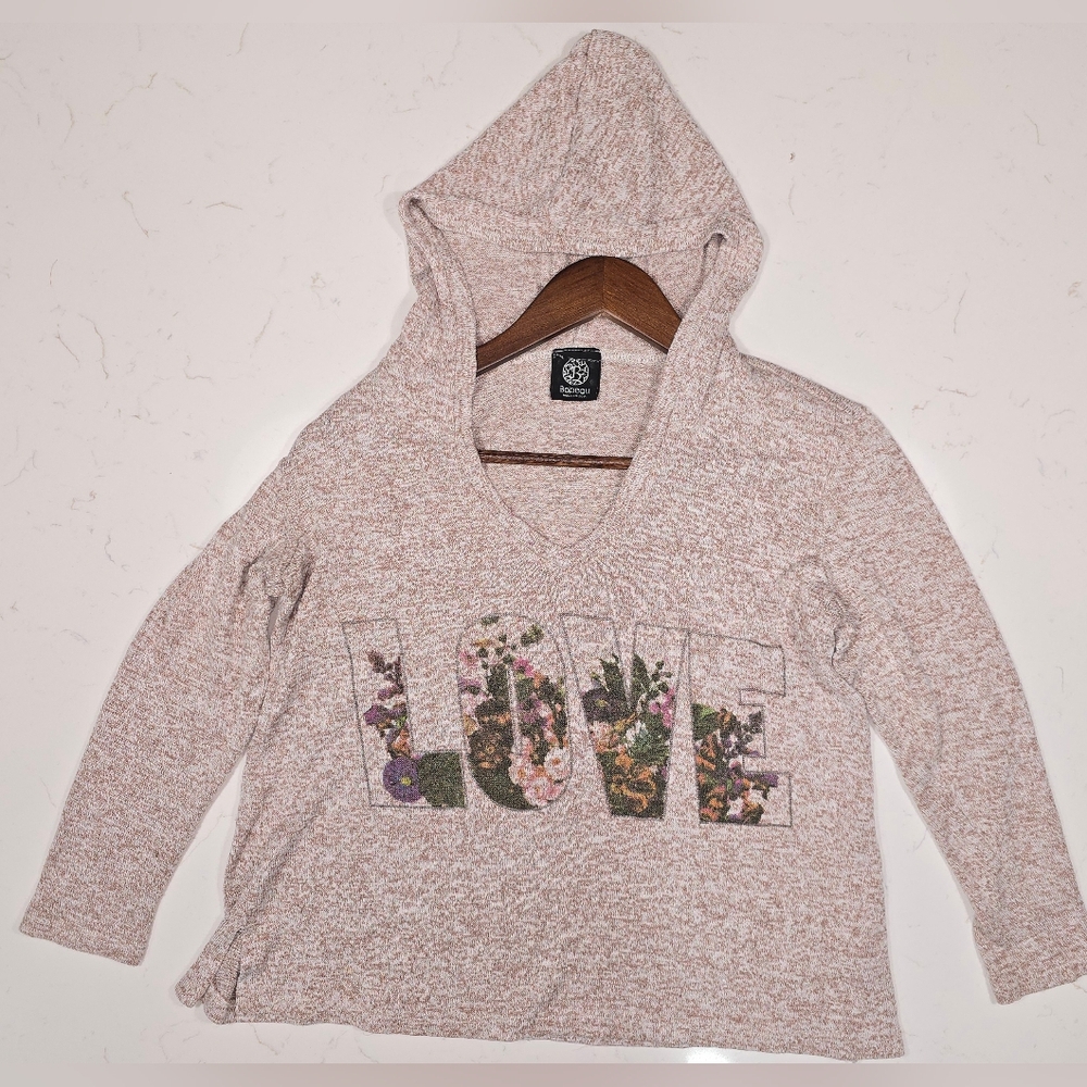 Bobeau Women's Hoodie Blouse Made In USA W/ LOVE Size Med